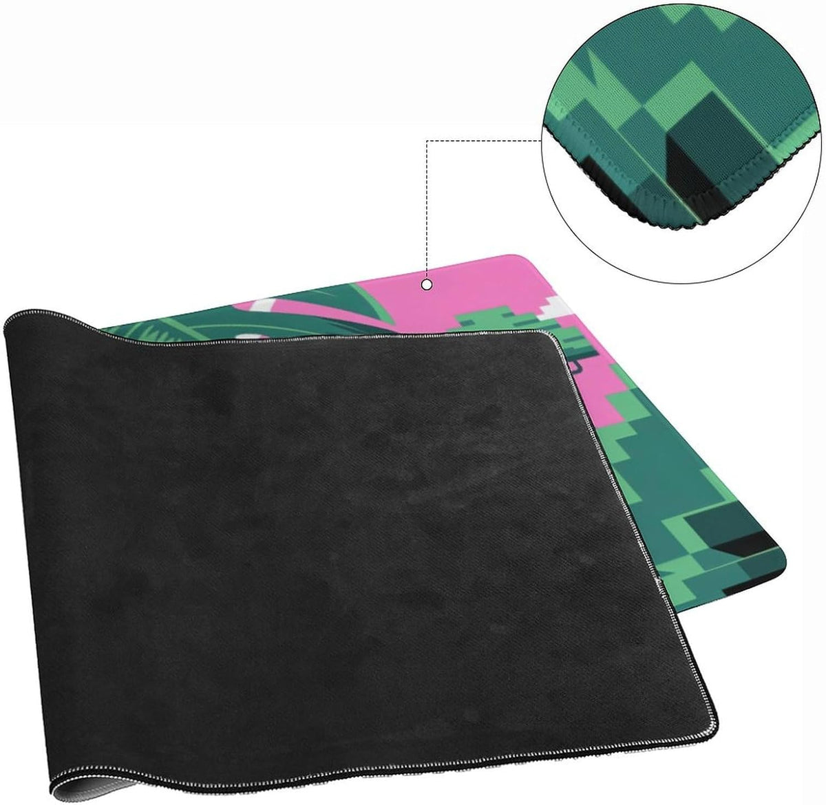 Pixel Plant Power Large Mouse Pad, Cool Gaming Desk Mat, XXL Keyboard Desk Pad Mat for Desktop, 35.4"x15.7" Non-Slip Base Big Mousepad with Stitched Edges