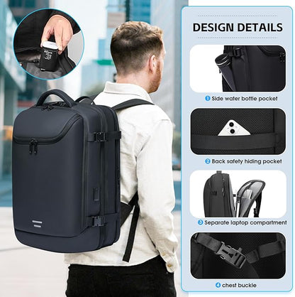 Vacuum Backpack Travel with Pump, 40L Expandable Carry on Compression Backpack