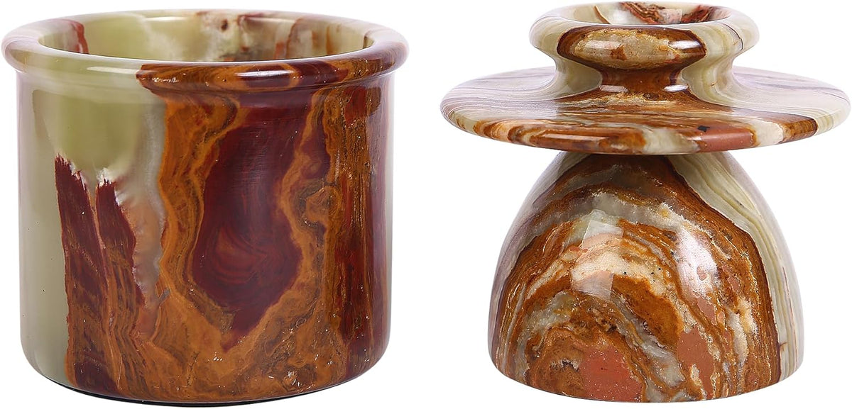 Marble Butter Keeper - Butter Crock - Round Butter Dish With Lid - French Butter Crock - Butter Keepers to Leave on Counter - Perfect Breakfast Companion with Classical Look (Multicolor)