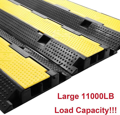Reliancer 3 Pack Dual Channel Rubber Cable Protector Ramp 2 Channel Traffic