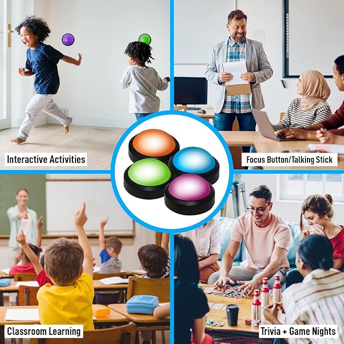 Teacher's Choice Light Up Game Buzzer System, Displays The Winning Player Loud