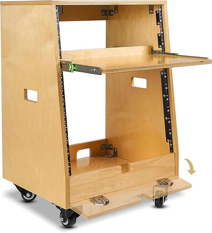 Sound Town DIY Slanted 12U Studio Rack,