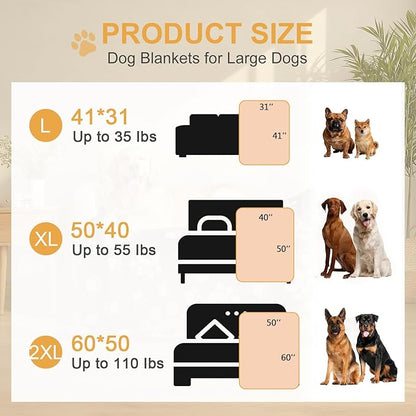 Gowyeg Premium Dog Blankets for Large Dogs & Cat Flannel Blanket Washable, Soft Pet Throw Cover for Kennel Crate Bed, Cute Paw Pattern, 41x31 inch,Blue/Black/Brow