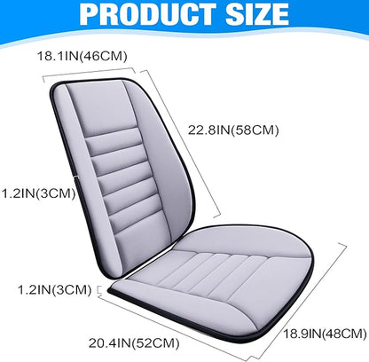 MYFAMIREA Car Seat Cushion and Back Support Pillow 1.2'' Thick Memory Foam Desk Chair Cushion Back Support for Automotive Seat Driver, Travel, Leg and Back Pain Relief, Washable, Adjustable, Gray