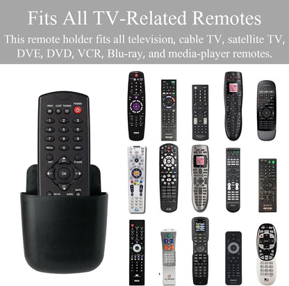 3 Pcs Remote Control Holder Wall Mount Self Adhesive Remote Case Hole-Free Storage Organizer Wall Pencil Holder Phone Charging for Home Office School(Black)