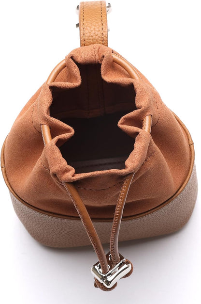 Dog Treat Pouch for Training - Wide Opening & Drawstring Closure, Hands-Free Waist Bag with Belt Clip/Carabiner, Portable Pet Snack Holder for Walking, Hiking (Brown)