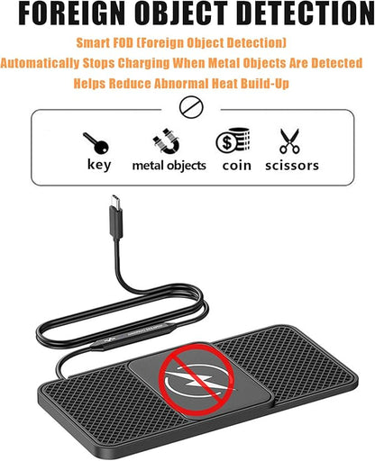 Wireless Car Phone Charger for Kia Optima GT/T-GDI, Type C/USB 20W Fast Charging Pad, Non-Slip Charging Station for Travel Home Office Desk, Lightweight,Type-C