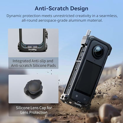 SMALLRIG Cage for Insta360 X4, Aluminum Protective Case for Insta 360 X4
