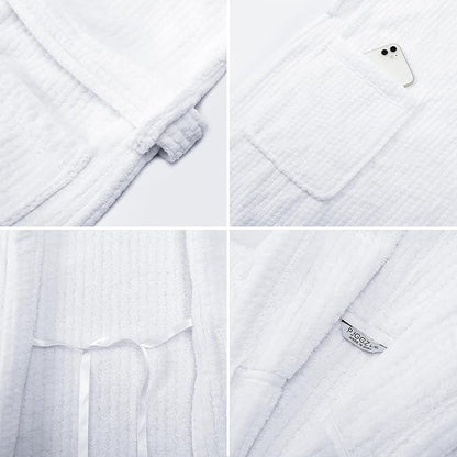 PJGGZ Hooded Bathrobes for Women, Soft Long Towel Robes for Women - Quick Dry yet Warm