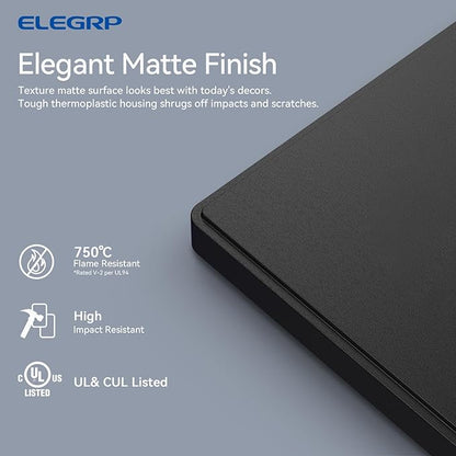 ELEGRP 4-Gang Screwless Decorative Wall Plates, Mid-Size Unbreakable