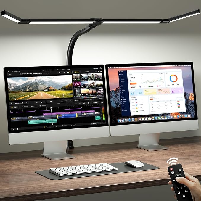 ONEMIX 42" LED Desk Lamp with Clamp, Architect Desk Light with Remote,