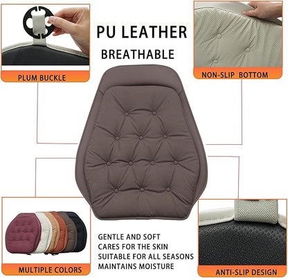ontto Cooling Car Seat Cushion,Universal Auto Seat Back Lumbar Covers for Most Vehicles,Ventilated PU Leather Seat Protector for Driver and Passenger Seats,Dark Brown(2 PCS)