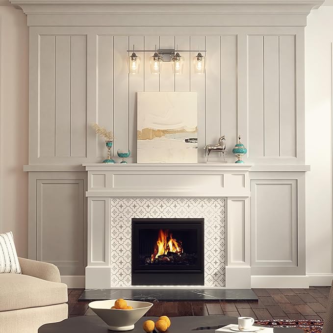 VONLUCE Bathroom Vanity Light, 4 Light Bathroom Light Fixture Over Mirror