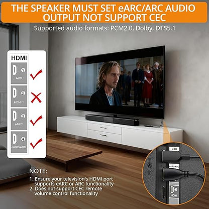 Neoteck ARC/eARC Audio Extractor, HDMI ACR Audio to Optical Extractor