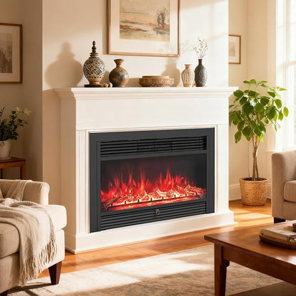 Giantex 36" Electric Fireplace Insert, Wall Recessed/Mounted, Freestanding