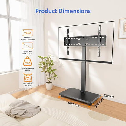 Afaloona Rolling TV Stand, Portable Mobile TV Stand