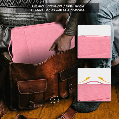 17 17.3 Inch Laptop Bag for Women, Carrying Computer Notebook Sleeve Case for Acer Chromebook 17/ Dell Inspiron/MSI/HP Envy Pavilion/ASUS/Lenovo IdeaPad College School Office Travel,Pink