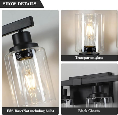 DIKAIDA 6-Light Black Vanity Lights 38'' Modern Bathroom Vanity Lighting