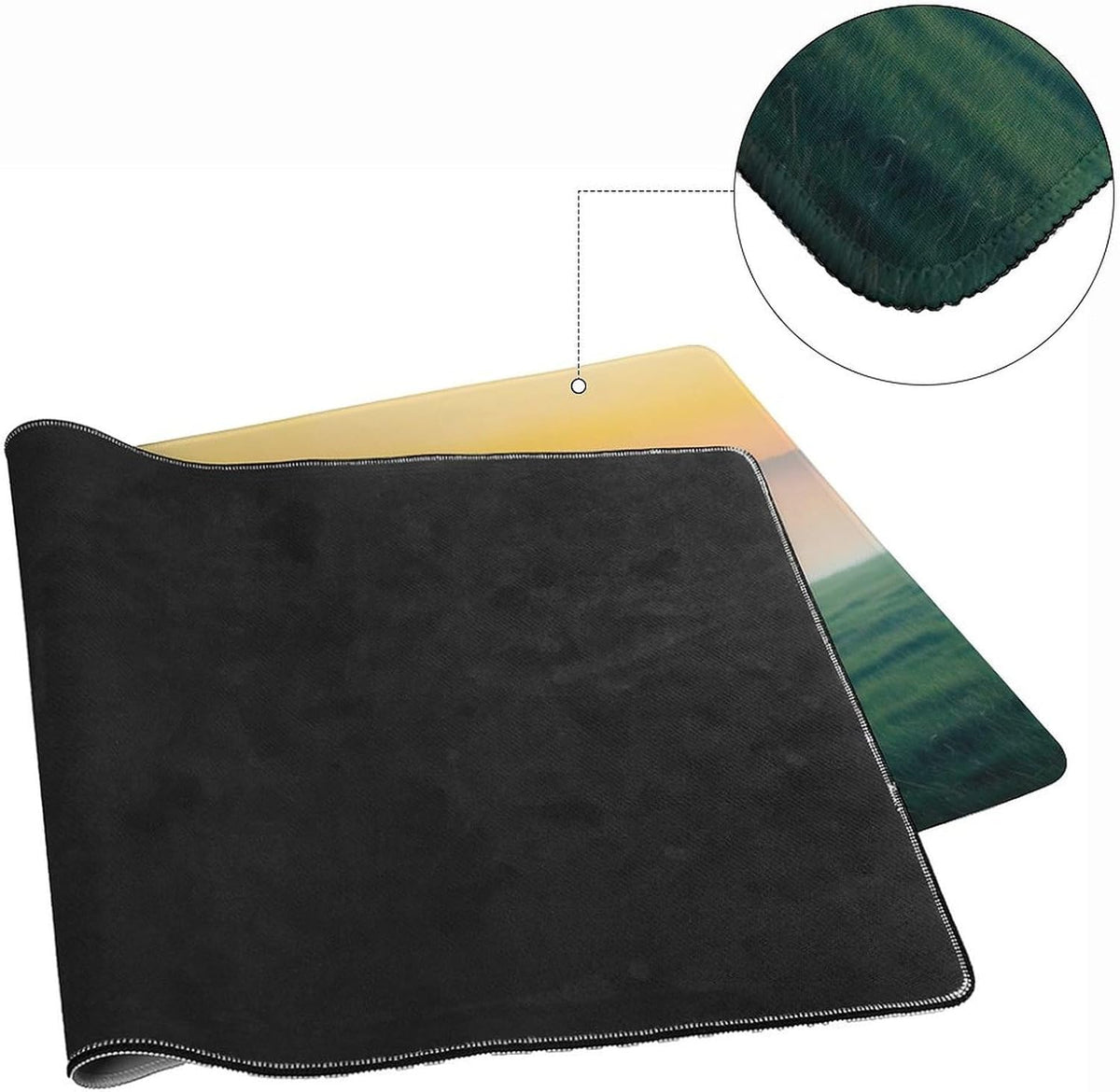 Misty Forest Large Mouse Pad, Vintage Aesthetic Gaming Desk Mat, XXL Keyboard Desk Pad Mat for Desktop, 35.4"x15.7" Non-Slip Base Big Mousepad with Stitched Edges