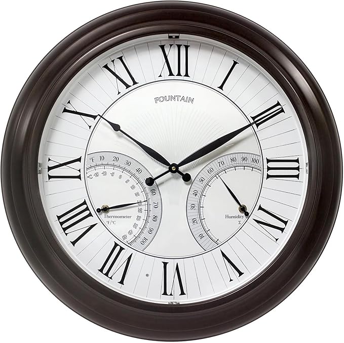 FOUNTAIN DESIGNS 24" Jameson in/Outdoor Lighted Clock, Self-Illuminated