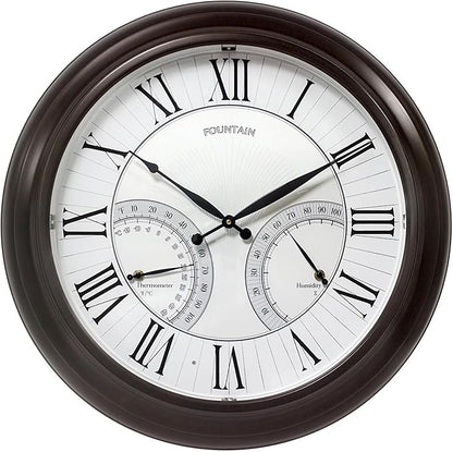 FOUNTAIN DESIGNS 24" Jameson in/Outdoor Lighted Clock, Self-Illuminated