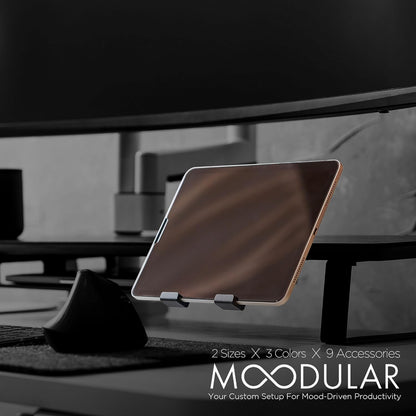 Moodular Add-ons Tablet/Smart Accessory Stand [Accessory Only - Requires Moodular Wooden Monitor Stand Slide Rails for Use] Black MSA-TS