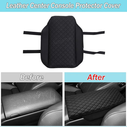Aunginsy Leather Center Console Protector Cover Compatible with Toyota Crown Signia 2025/Crown 2023-2026, Car Center Console Armrest Seat Box Cover Cushion Lid Pad Waterproof Anti-Scratch Accessories