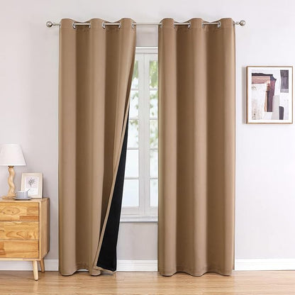 ChrisDowa 100% Blackout Curtains 78 inch Long