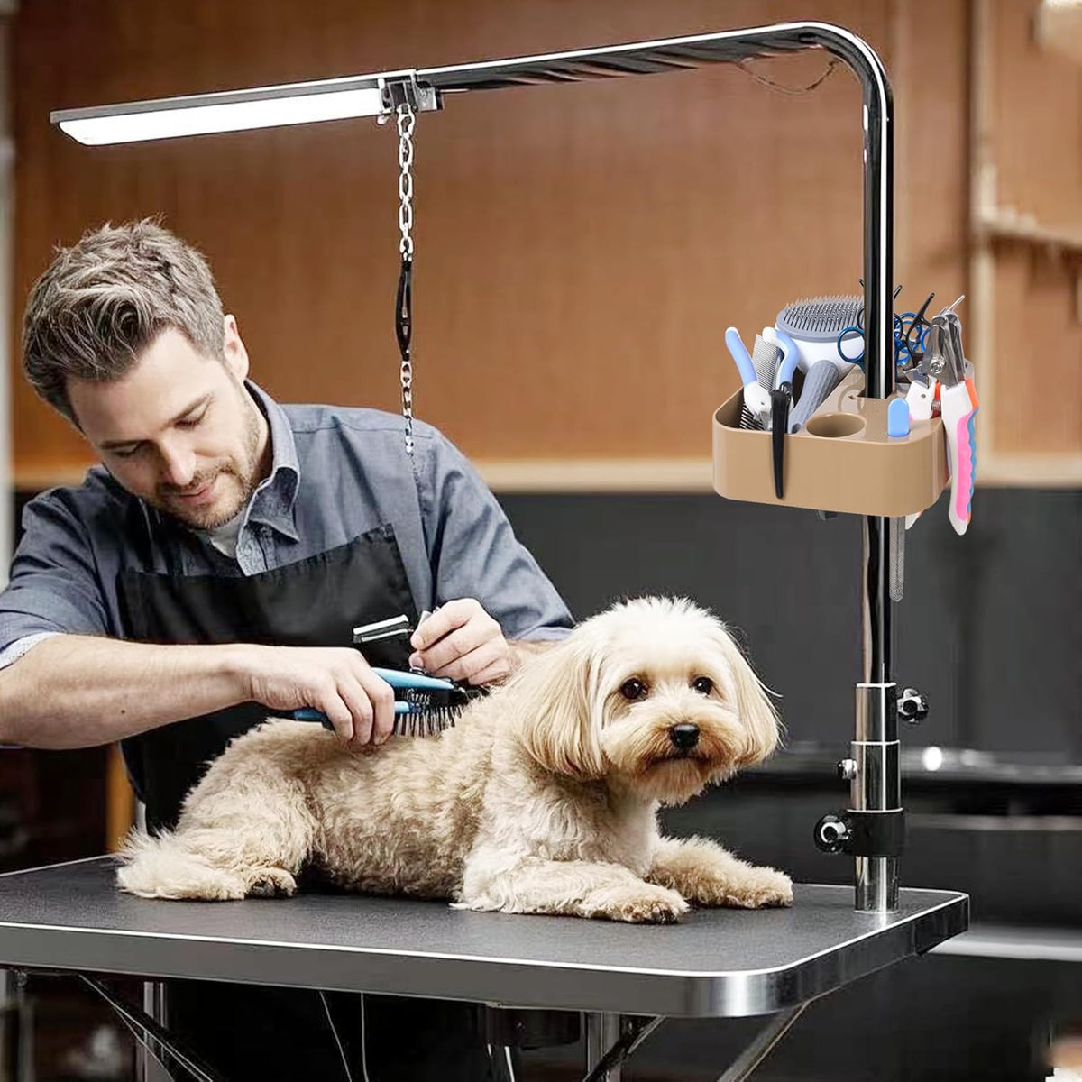 Adjustable Pet Grooming Storage Rack - Holds Grooming Scissors, Brushes And Tools For Space-Saving Storage Solutions For Groomers