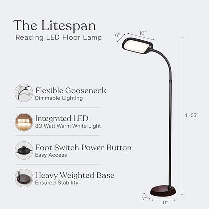 Brightech Litespan Slim LED Floor Reading Lamp