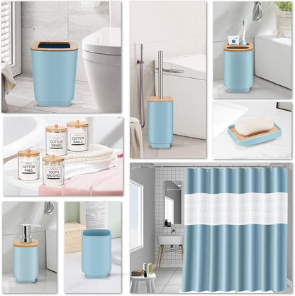 IMAVO Bathroom Accessories Set,Blue Bathroom Set,11 Pieces Bathroom Accessory Set,Trash Can for Bathroom Accessories Décor and Housewarming Gifts