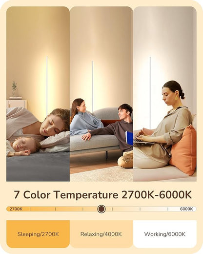 EDISHINE Minimalist LED Corner Floor Lamp