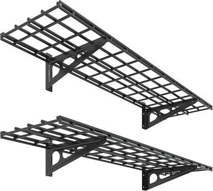 FLEXIMOUNTS 2-Pack 1x4ft 12-inch-by-48-inch Wall Shelf Garage Storage Rack Wall