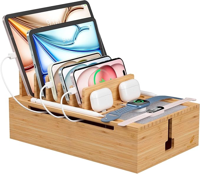 Pezin & Hulin Bamboo Charging Station, Electronic Devices Organizer