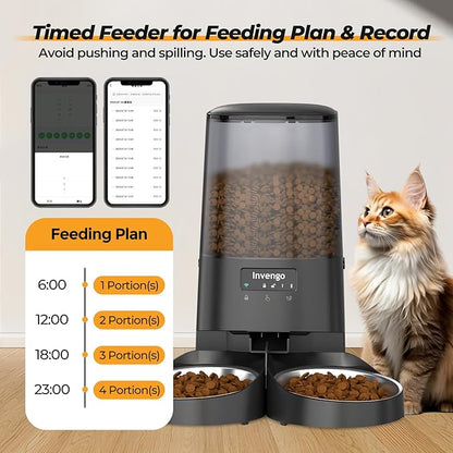Automatic Cat Feeder with App Control, 5L Food Dispenser