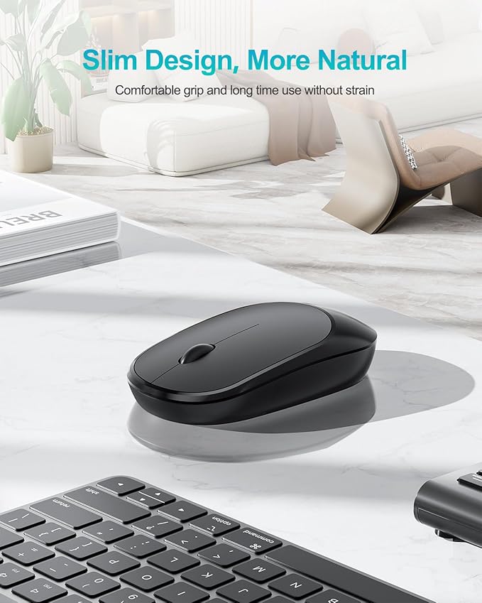 Wireless Number Pad, Lekvey Numeric Pad and Mouse Combo, Portable Slim 2.4GHz