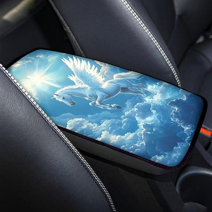 Horse Cross Armrest Cover Pad Soft Car Center Console Armrest Cushion Cover for Vehicle SUV Truck Car Auto Accessory