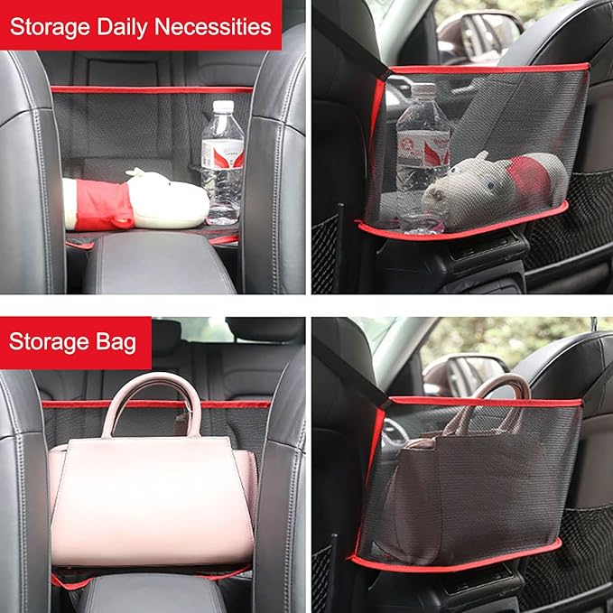 acdiac Universal Car Mesh Storage Bag,Auto Seat Back Mesh Organizer High Elastic Pet Isolation Net,Car Mesh Partition (Black)