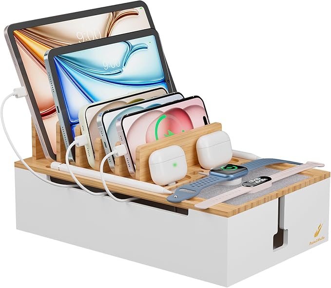 Pezin & Hulin Bamboo Charging Station, Electronic Devices Organizer