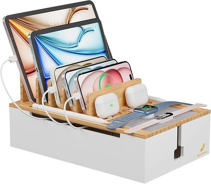 Pezin & Hulin Bamboo Charging Station, Electronic Devices Organizer