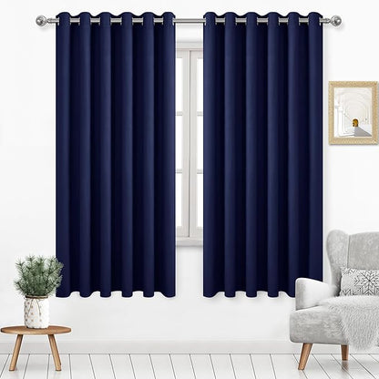 DWCN Blackout Curtains 63 Inch Length, Room Drakening Drapes