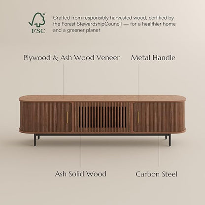 POVISON Fully-Assembled Mid Century Modern TV Stand
