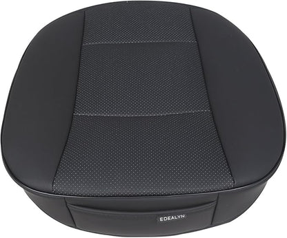 Car Seat Cushions Cover, 2pcs PU Leather Car Seat Covers Car Seat Protector for Car Driver and Passenger Seat Bottom (Width 20.8×deep 21×Thick 0.35 inch) (Black-B)