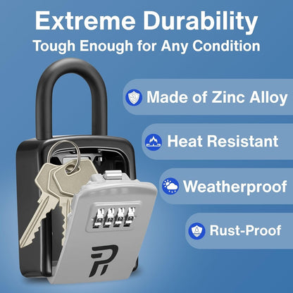 RUDY RUN Key Lock Box for Outside - Combination Realtor Lockbox for House Keys Outdoor