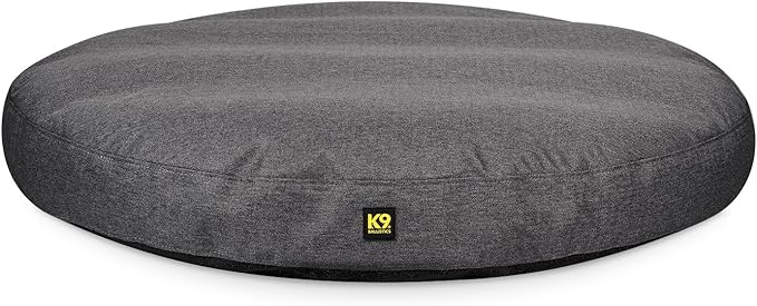 K9 Ballistics Tough Round Nesting Pillow Dog Bed - Removable Cover, Washable, Durable & Water Resistant Indoor/Outdoor Bed for X Large & Giant Breeds - XL, Titanium Premium Finish