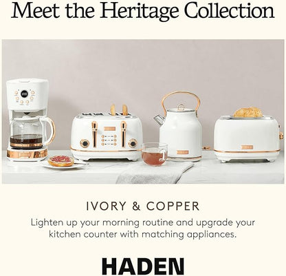Haden Heritage 1.7 Liter Stainless Steel Electric Kettle, Hot Water Kettle