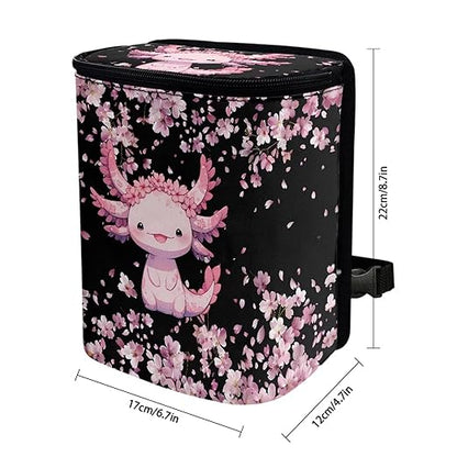 BIGCARJOB Axolotl Flower Car Trash Can Bin for Back Seat, Leak Proof, Vehicle Trash Can for SUV Truck Van, Automotive Garbage Can for Front Seat