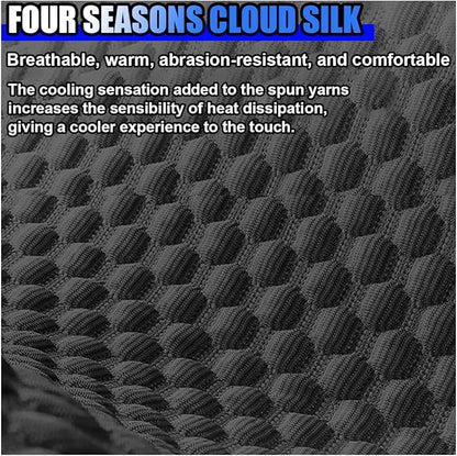 Cool Car Center Console Cushion Pad, Comfortable Ice Silk Car Armrest Cover, Breathable Vehicle Armrest Seat Box Pad Memory Foam, Auto Interior Protection Accessories, Universal for Summer (Black)