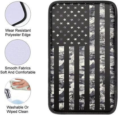 Horeset Camouflage American Flag Auto Armrest Cover Center Console Anti-Scratch Car Armrest Seat Box Pad Accessories Interior Decor Fit Most Vehicle