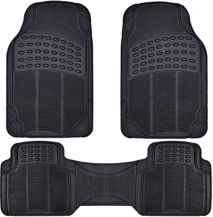 BDK Contour Liners - Original Heavy Duty Rubber Floor Mats for Car SUV Truck & Van - All Weather Protection (Original)
